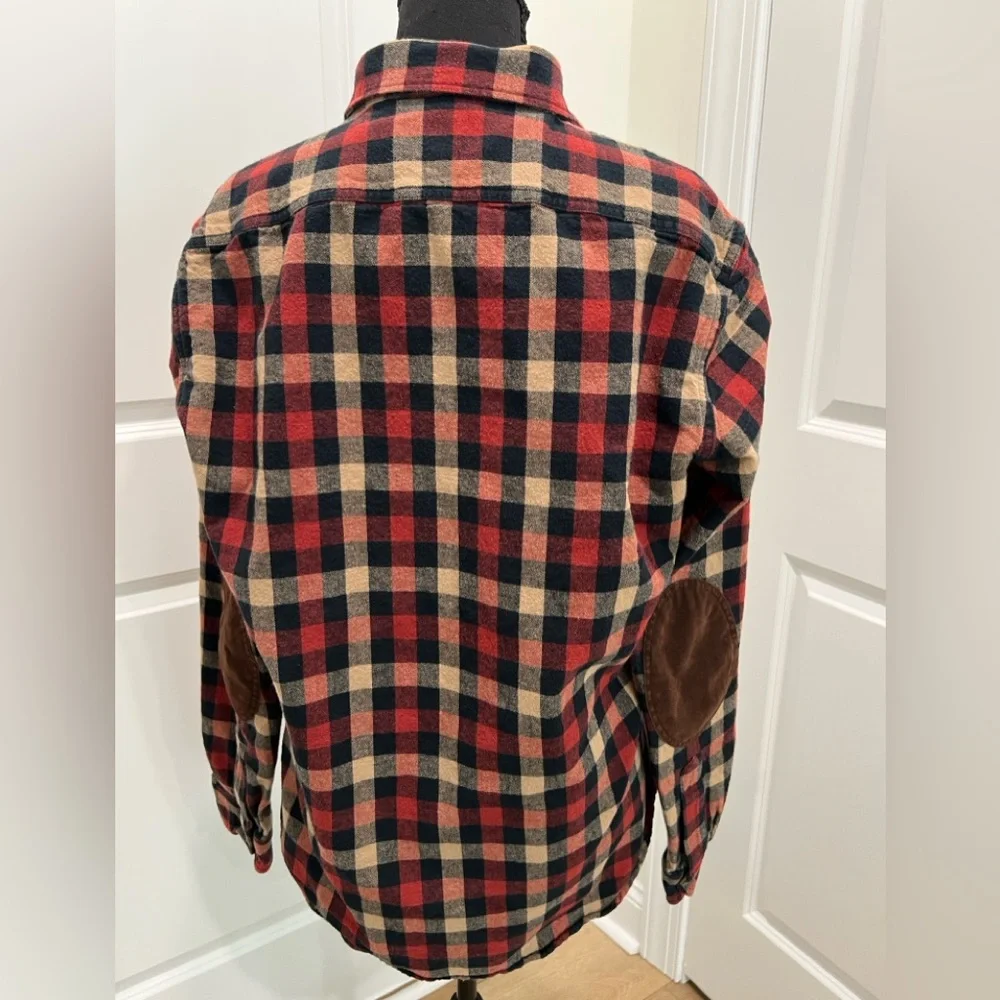 J. Crew Mercantile Flex Red and Black Plaid Shirt Medium